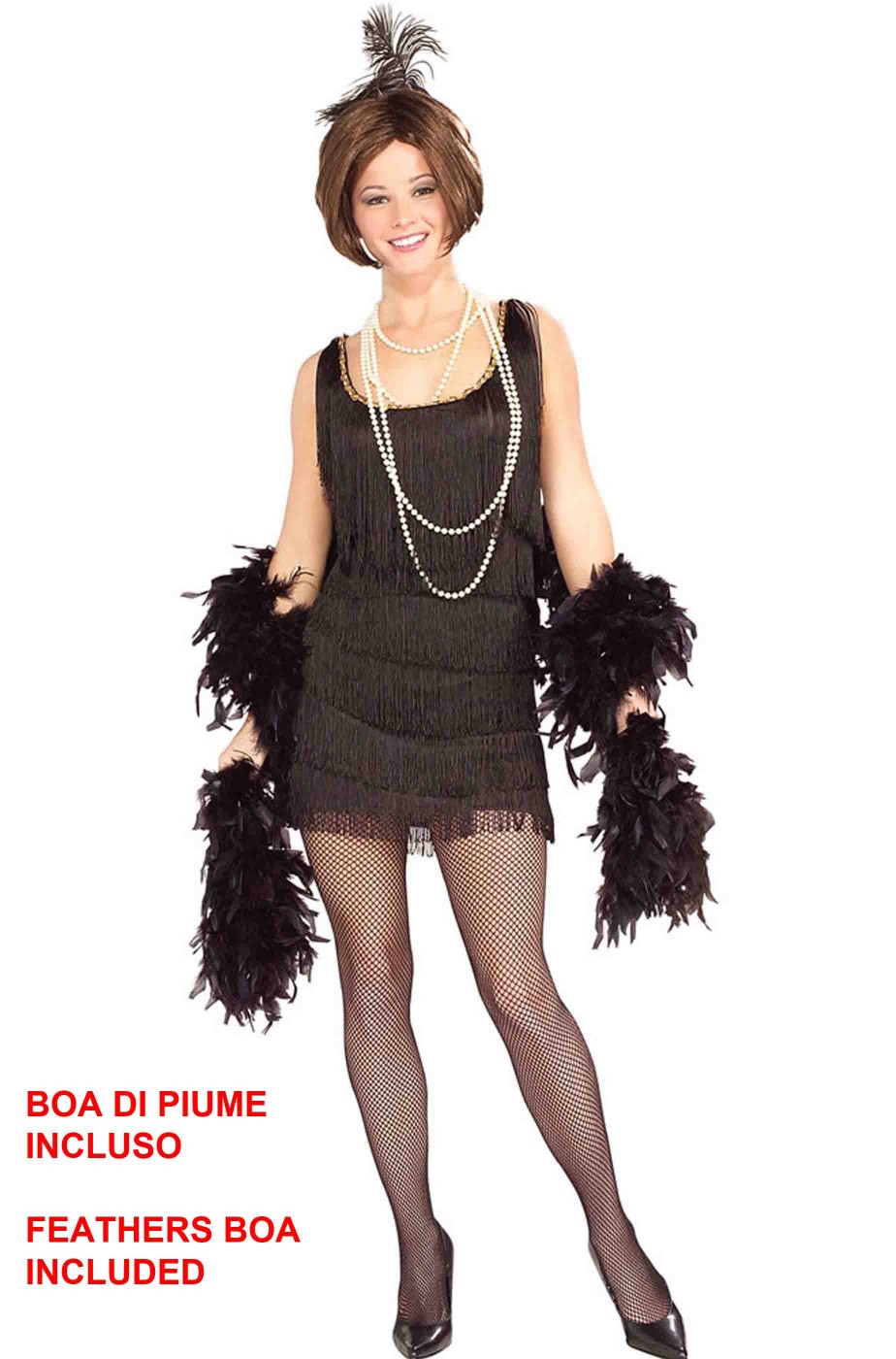 Costume anni 20 donna charleston con boa incluso