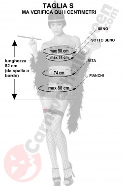 Misure costume anni 20 Charleston Flapper viola e nero taglia S