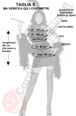 Misure costume anni 20 con fili di perline taglia S
