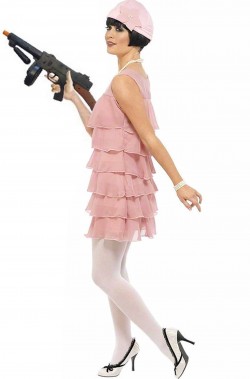 Abito di carnevale donna anni 20 rosa Bonnie and Clyde