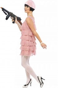 Abito di carnevale donna anni 20 rosa Bonnie and Clyde
