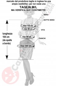 Misure del costume anni 20 argento flapper taglia M L