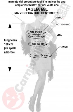 Misure del costume Anni 20 Rosa di paillettes taglia M L