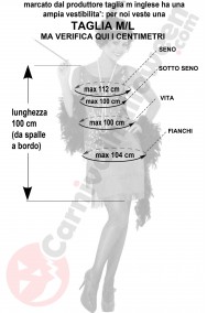 Misure del costume Anni 20 Rosa di paillettes taglia M L
