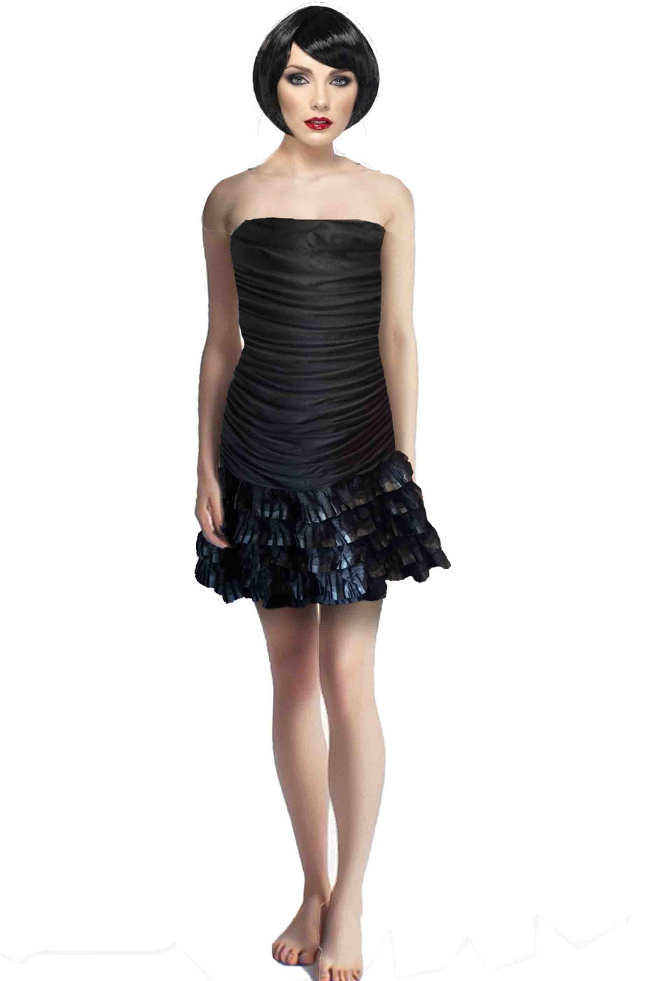 Abito anni 20 o 30 chicago nero mille balze