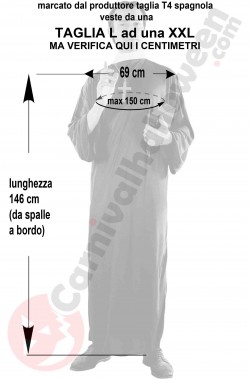Misure del costume da prete taglia L XL XXL