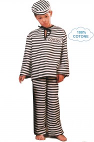 Costume da carcerato bambino 4 5 anni di cotone