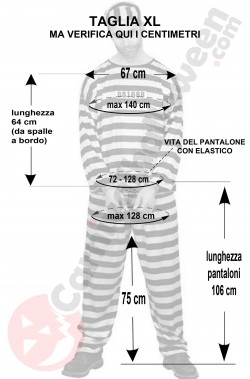 Misure del costume da detenuto taglia XL