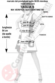 Misure del vestito da donna anni 60 bianco e nero taglia S