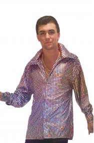 Camicia da uomo argento di lame' anni 70