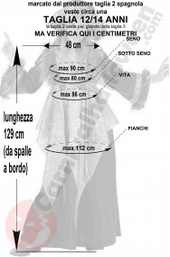 Misure costume anni 70 bambina fiori taglia 10 14 anni