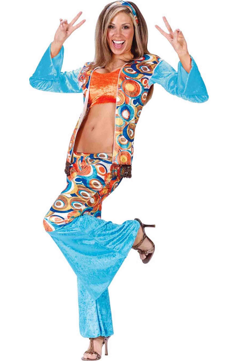 Costume donna Anni 70 Hippy Chic psichedelico