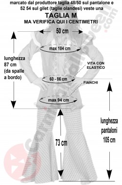 Misure Costume Anni 70 zampa d'elefante woodstock taglia M