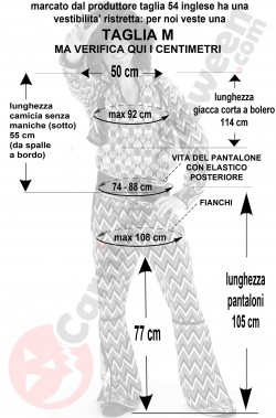 Misure costume anni 70 uomo Motown