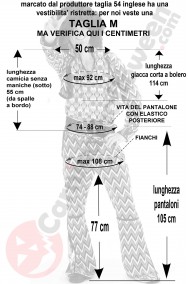 Misure costume anni 70 uomo Motown