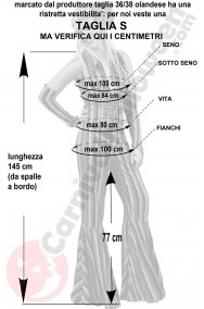 Misure del costume anni 70 donna mamma mia taglia S