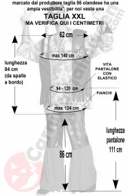 Misure costume anni 70 hippie uomo woodstock taglia XXL