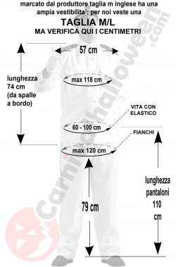 Misure Costume Adulto Capitano di Marina taglia M L