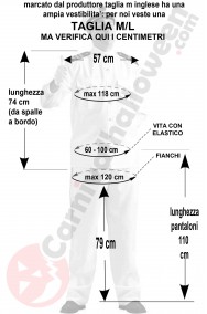 Misure Costume Adulto Capitano di Marina taglia M L