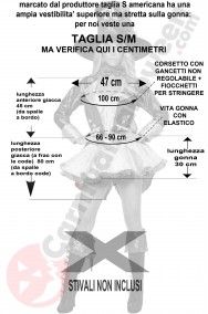Misure del Costume da Cappellaia Matta Alice in Wonderland adulta taglia SM