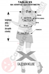 Misure costume di Spongebob taglia XS