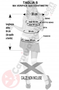 Misure costume di Spongebob taglia S