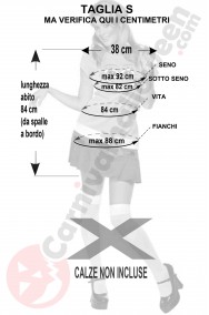 Misure costume di Spongebob taglia S