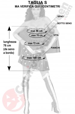 Misure costume di Wonder Woman taglia S