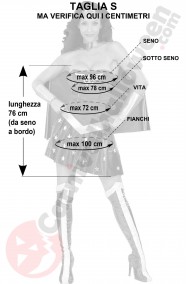 Misure costume di Wonder Woman taglia S