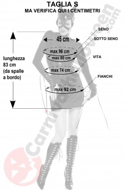 Misure costume di Catwoman taglia S