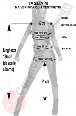 Misure costume di Deadpool donna taglia M