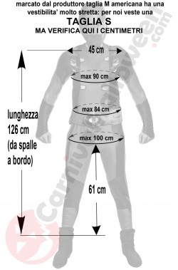 Misure costume di Deadpool uomo taglia S