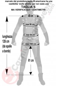 Misure costume di Deadpool uomo taglia S