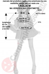 Misure costume da cappuccetto rosso di tessuto robusto taglia M