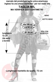 Misure costume di Halloween Cappuccetto Rosso Horror taglia M L