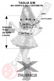 Misure costume da cappuccetto rosso lucido taglia S M