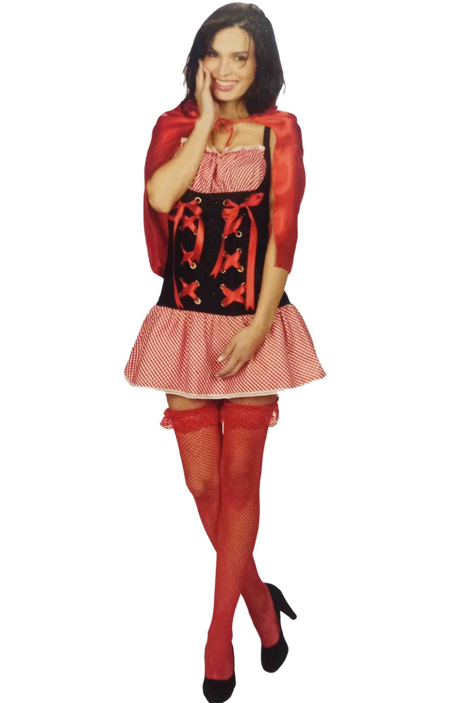 Vestito di Cappuccetto Rosso donna a quadrettini