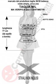 Misure del costume da Cappuccetto rosso taglia ML