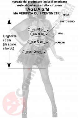 Misure costume da cappuccetto rosso elegante con pizzo taglia SM