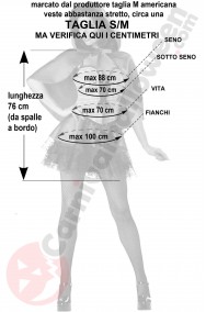 Misure costume da cappuccetto rosso elegante con pizzo taglia SM