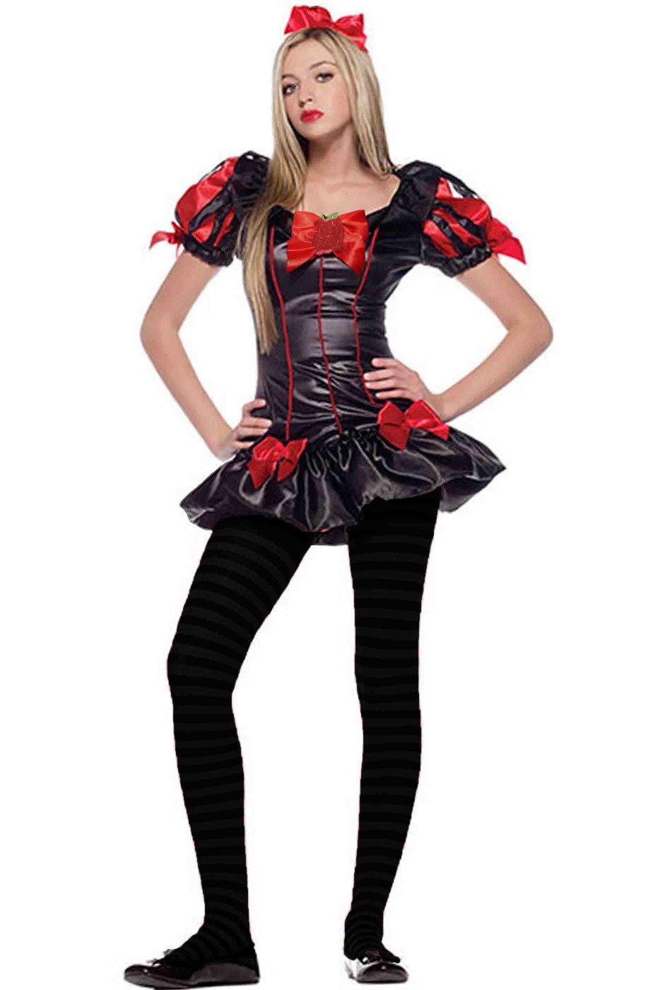 Costume Halloween biancaneve nera gonna a palloncino