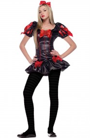 Costume Halloween biancaneve nera gonna a palloncino
