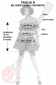 Misure costume di biancaneve corto taglia S