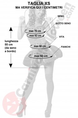 Misure Costume Biancaneve donna gonna a palloncino taglia XS