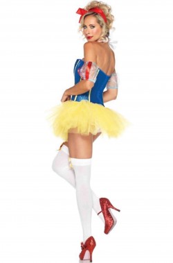 Vestito di carnevale da Biancaneve corto vista posteriore