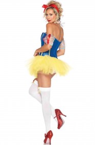 Vestito di carnevale da Biancaneve corto vista posteriore