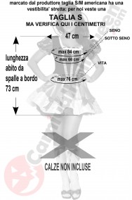 Misure del Costume da Biancaneve donna alta qualità taglia S
