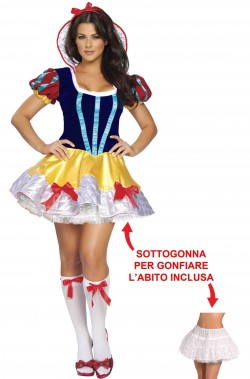 Costume Biancaneve donna alta qualità con sottogonna