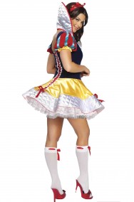 Costume Biancaneve donna alta qualita' Roma con sottogonna vista posteriore