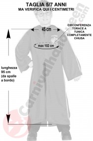 Misure del Costume di Carnevale di Harry Potter divisa da Quidditch Bambino taglia 5 7 anni